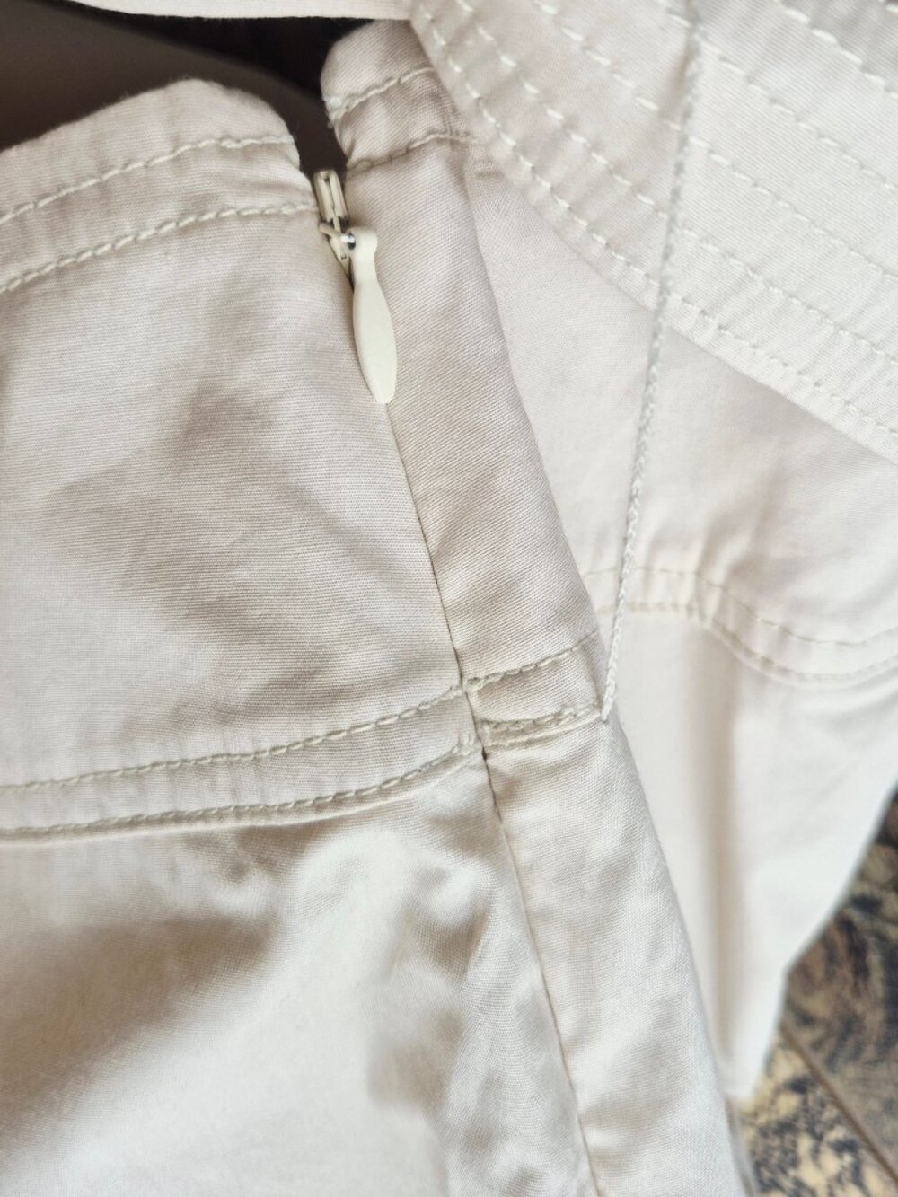 VERONICA BEARD Armida Tiered Belted Poplin Midi Skirt Pima Cotton Beige - Picture 8 of 16